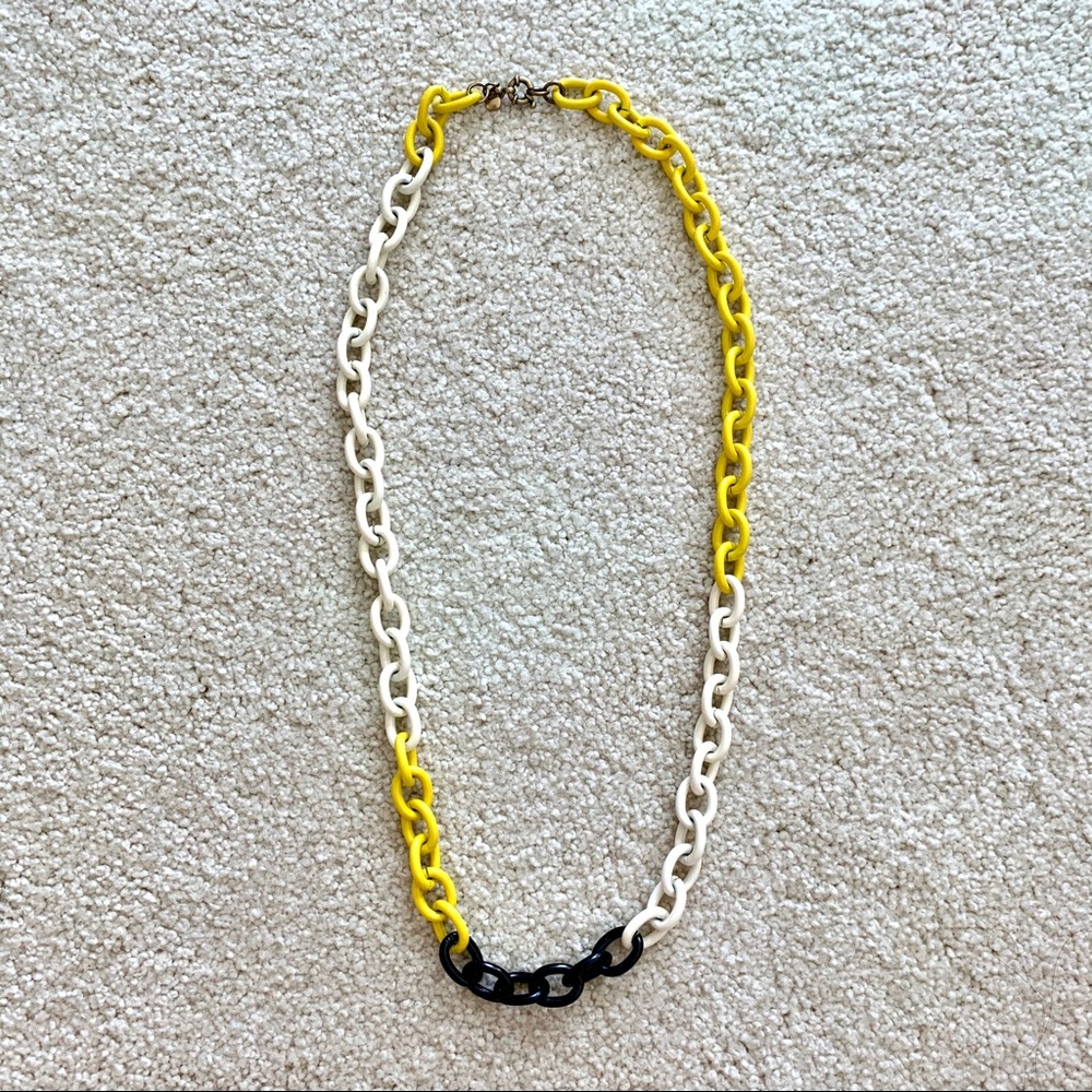 Yellow, Black & White Chainlink Necklace